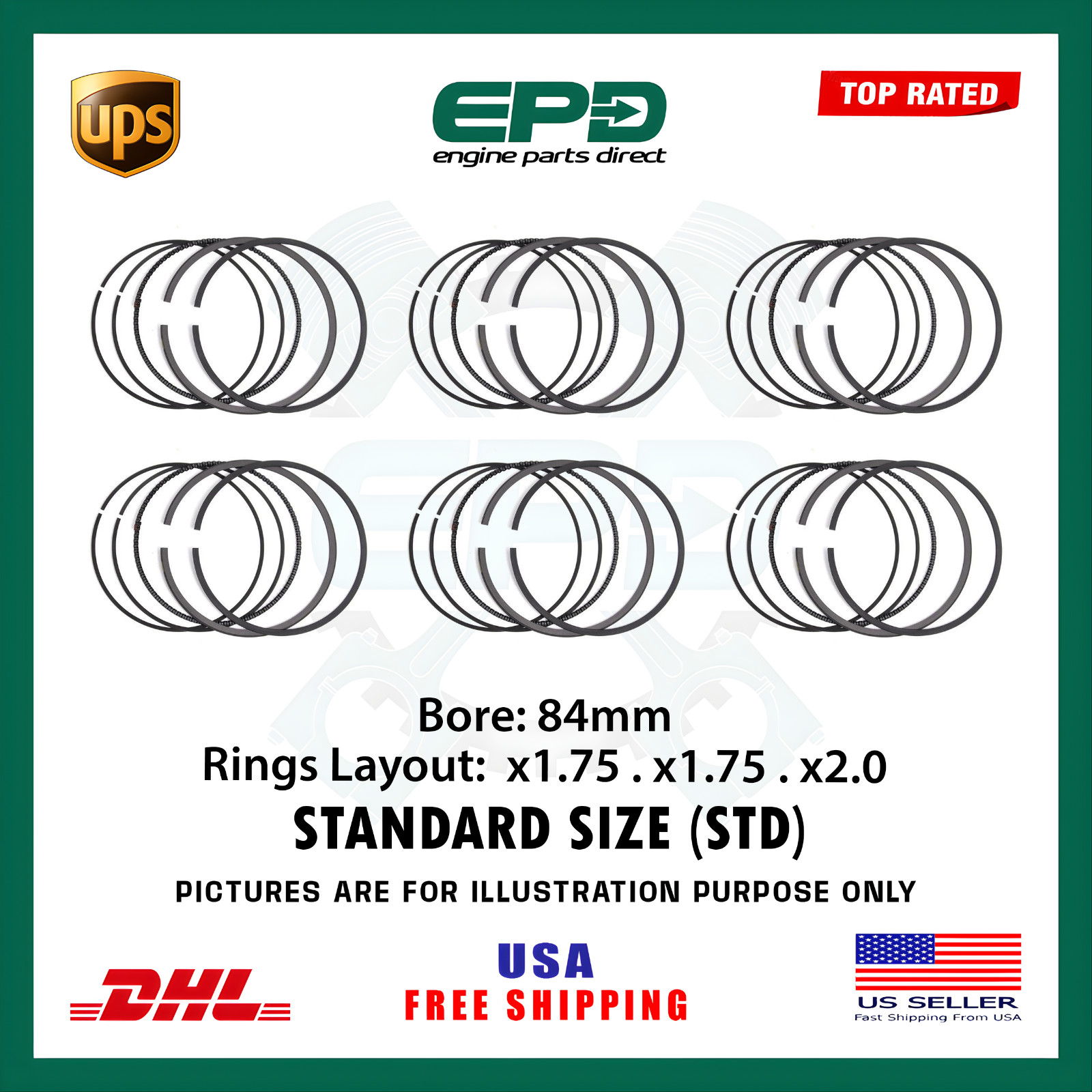 BMW N57D30 PISTON RINGS SET STD FOR 330d 535d X5 F10 F30 E90 E91 3.0L DIESEL
