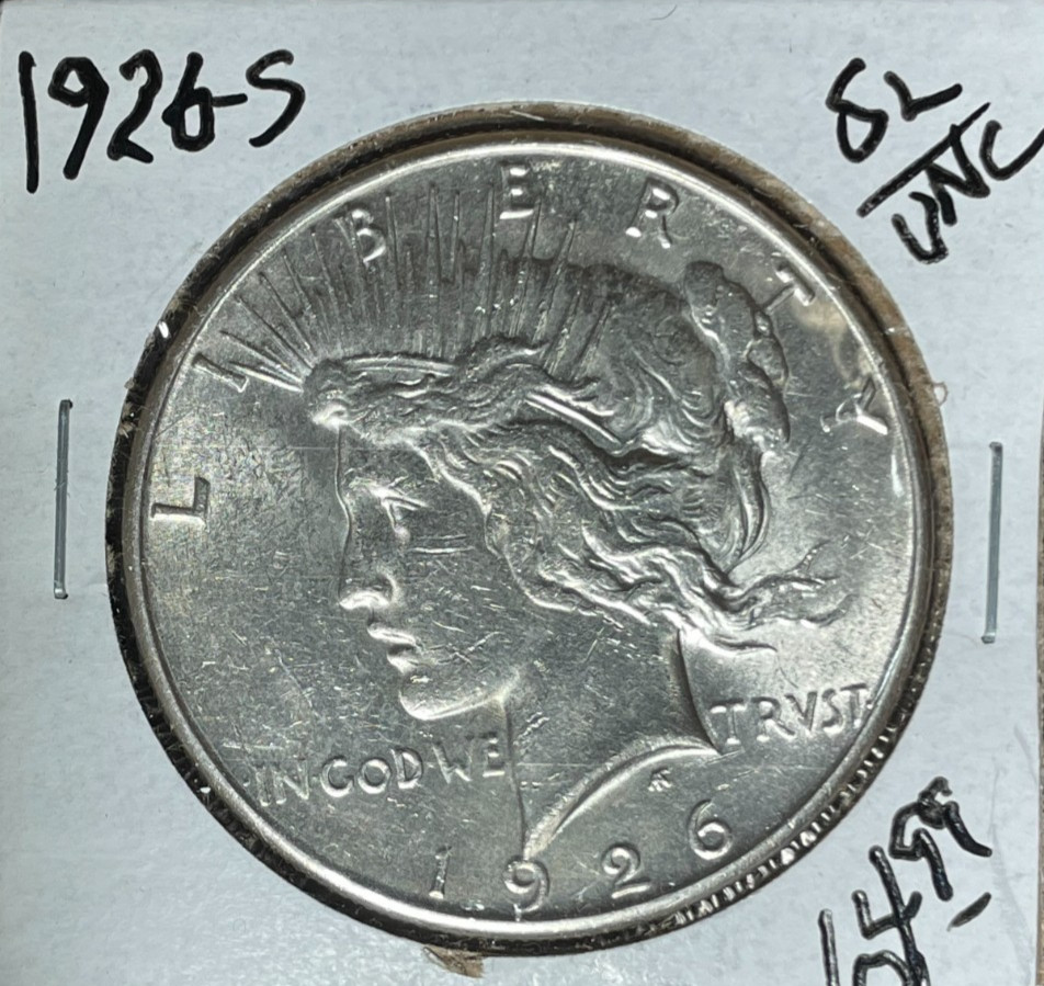 1926-S PEACE SILVER DOLLAR ~ SL/UNC ~NICE COIN~