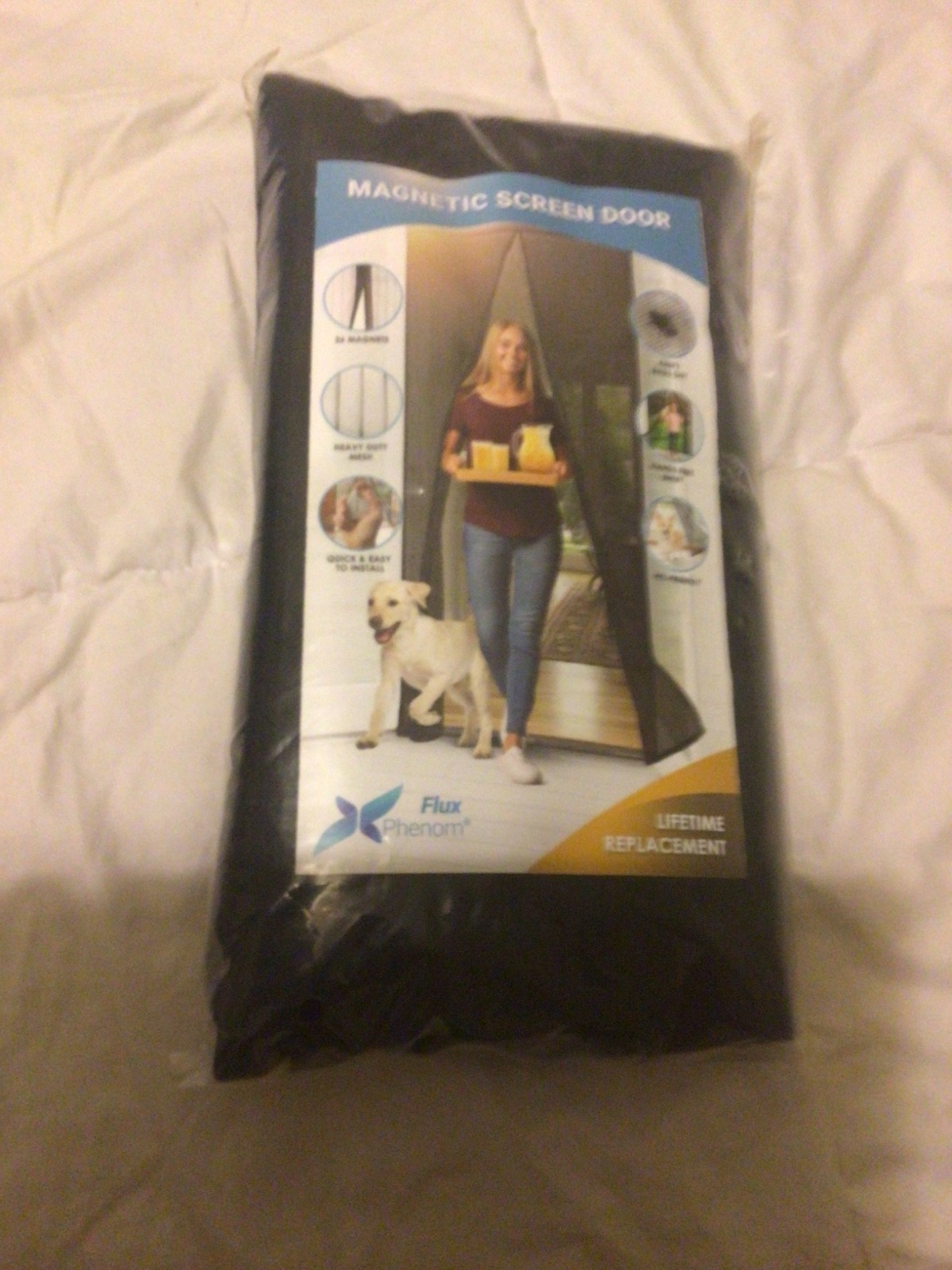 Flux Phenom Reinforced Magnetic Screen Door Fits Doors Up to 48x 80 Inches NEW