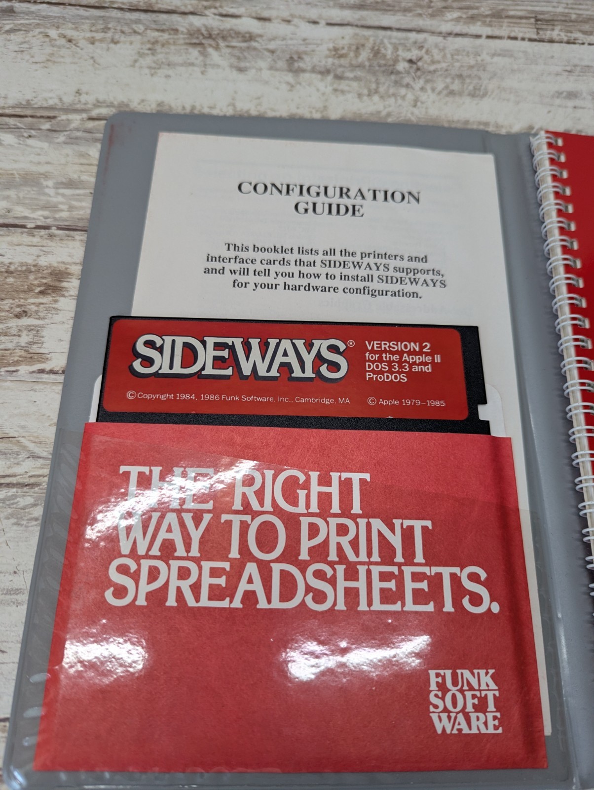 Sideways Version Apple II PC by Funk Software spreadsheets print - Floppy Disc