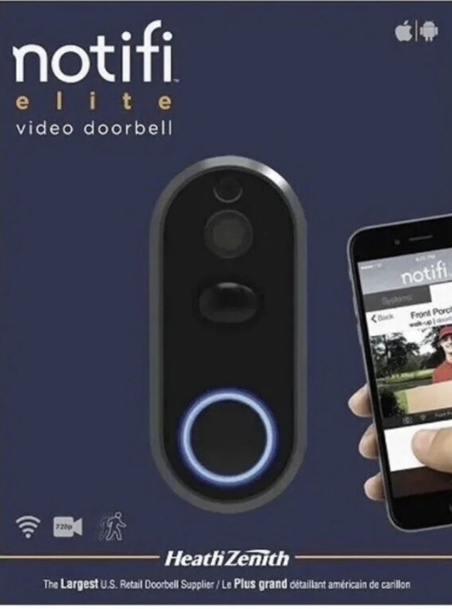 Heath-Zenith SL-3012-00 Notifi Elite WiFi Smart Video Doorbell NEW