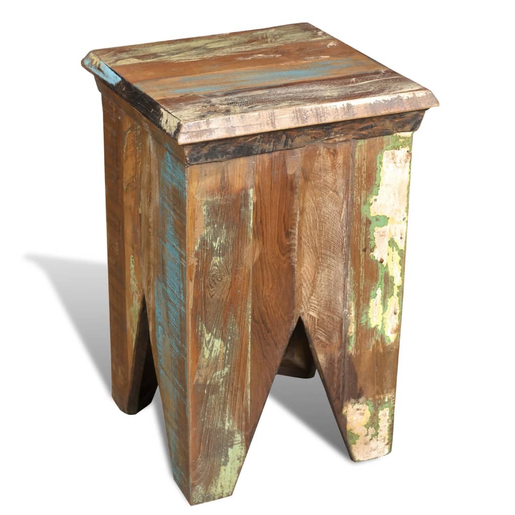 Stool Ottoman Foot Rest Foot Stool Side Table Solid Reclaimed Wood vidaXL