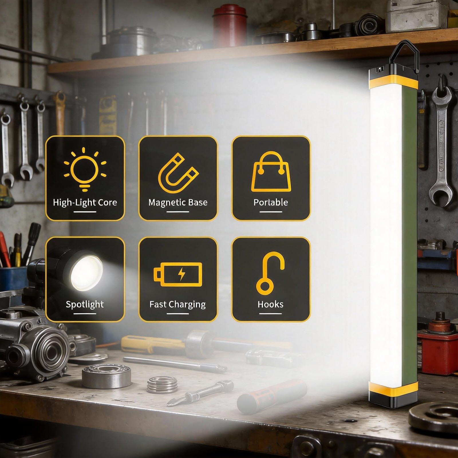 Mechanic Work Light, 7000LM Magnetic Work Lights, Rechargeable LED ... Fast Ship