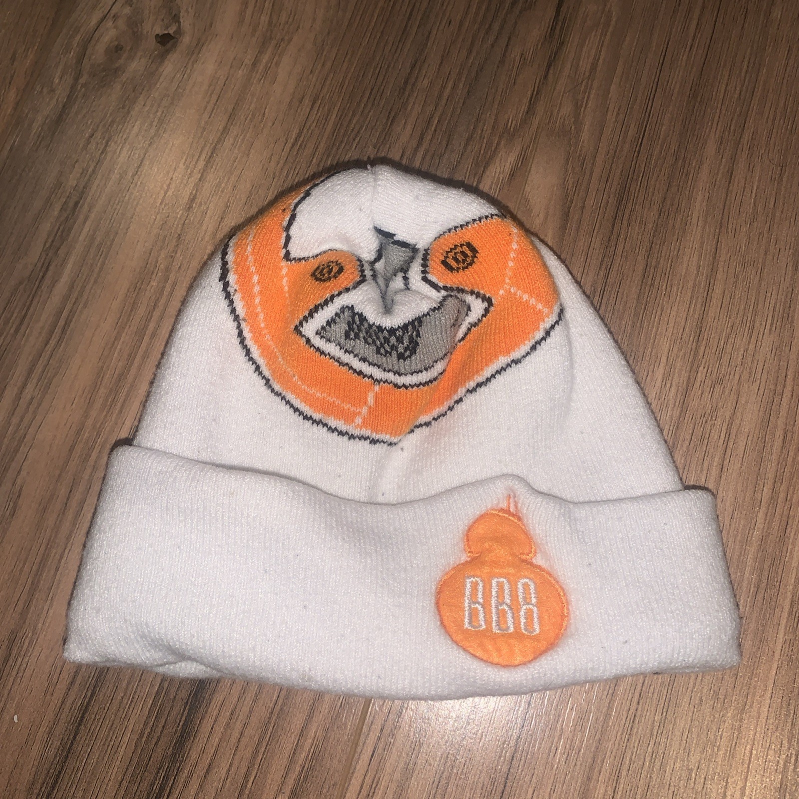 Star Wars BB-8 Beanie Hat White Orange Stocking Cap Toddler Fall Winter