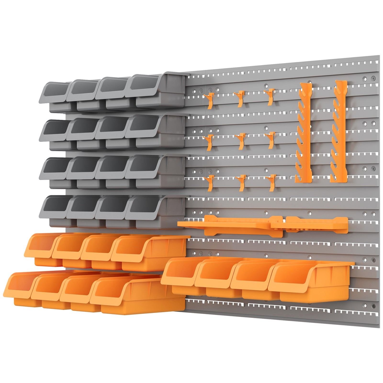 DURHAND 44 Piece Wall Mounted Pegboard Tool Organizer Rack Kit with Various Size