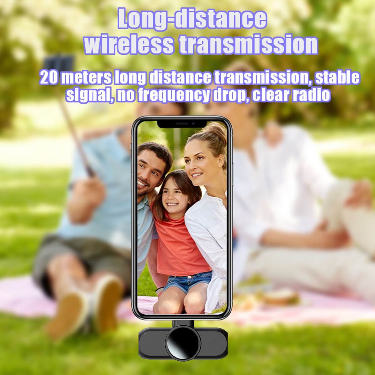 2 Pack Mini Wireless Lavalier Microphone Audio Video Recording for iPhone iOS