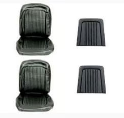 Scott Drake 68-S-BUCK-BK Front Bucket Standard Seat Upholstery - Black