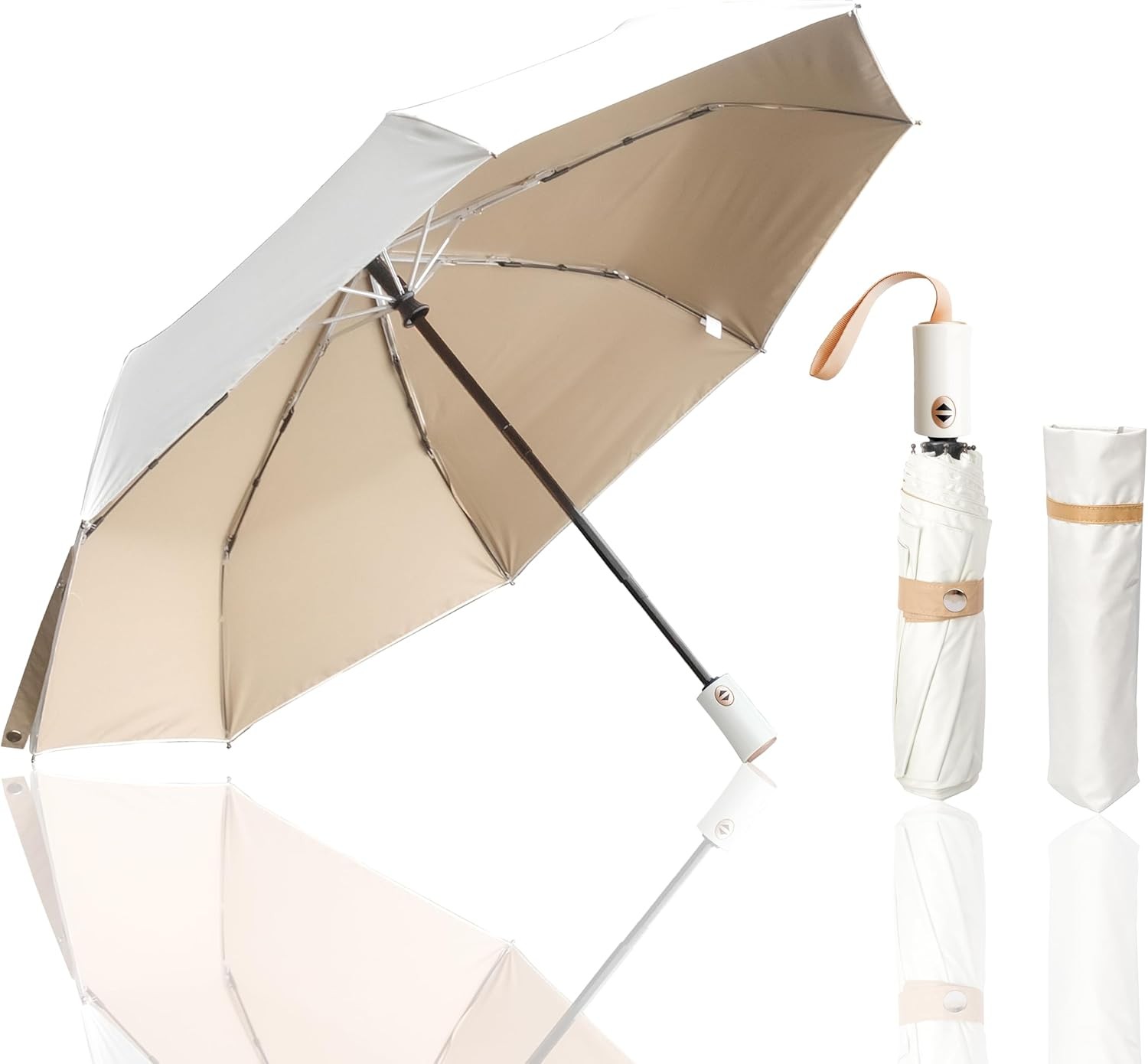 Sun Umbrella Travel Umbrella Windproof Compact Folding Umbrella for Rain Auto Op