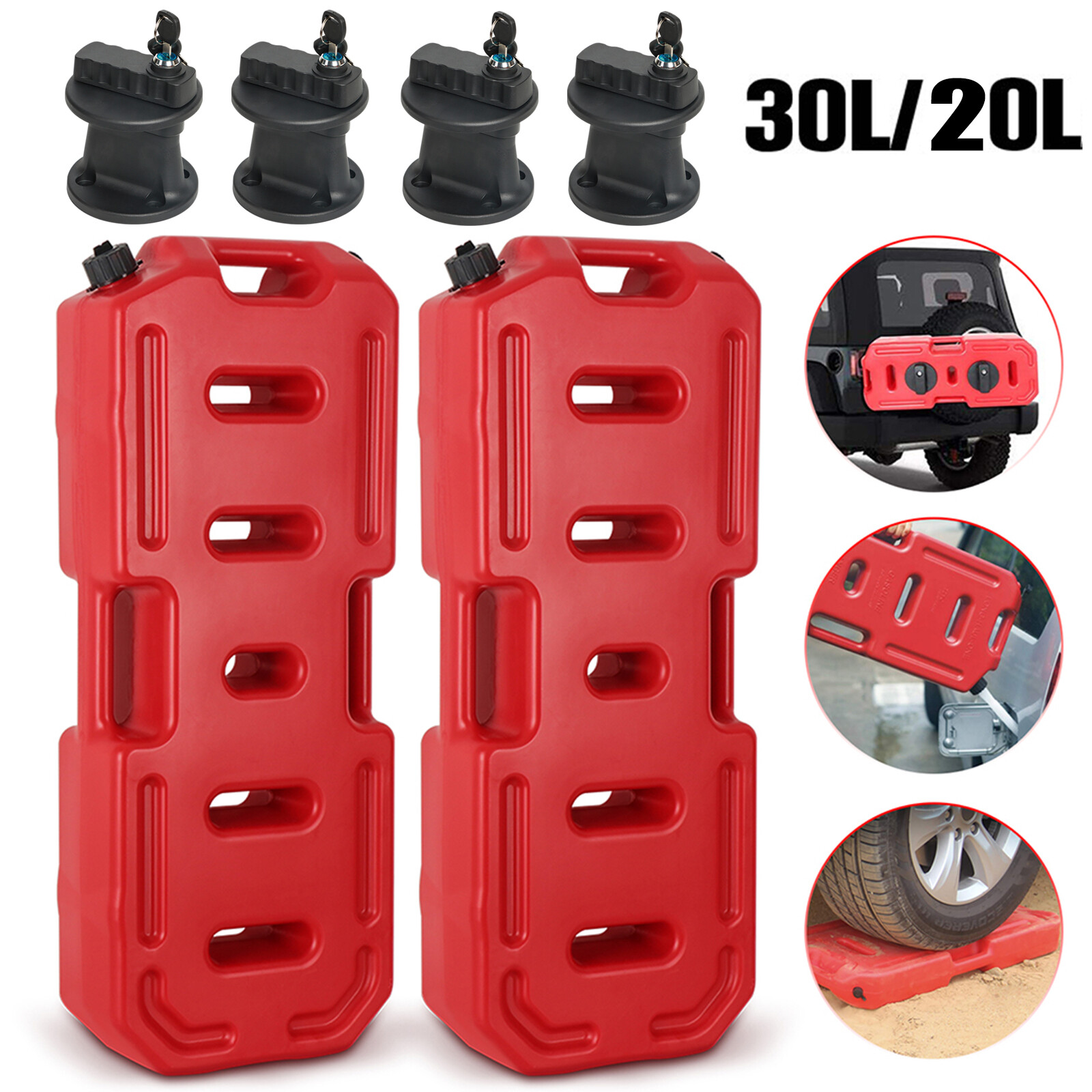 20L 30L Fuel Can Gas Oil Tank Emergency Backup Container Lock for Jeep Off Road
