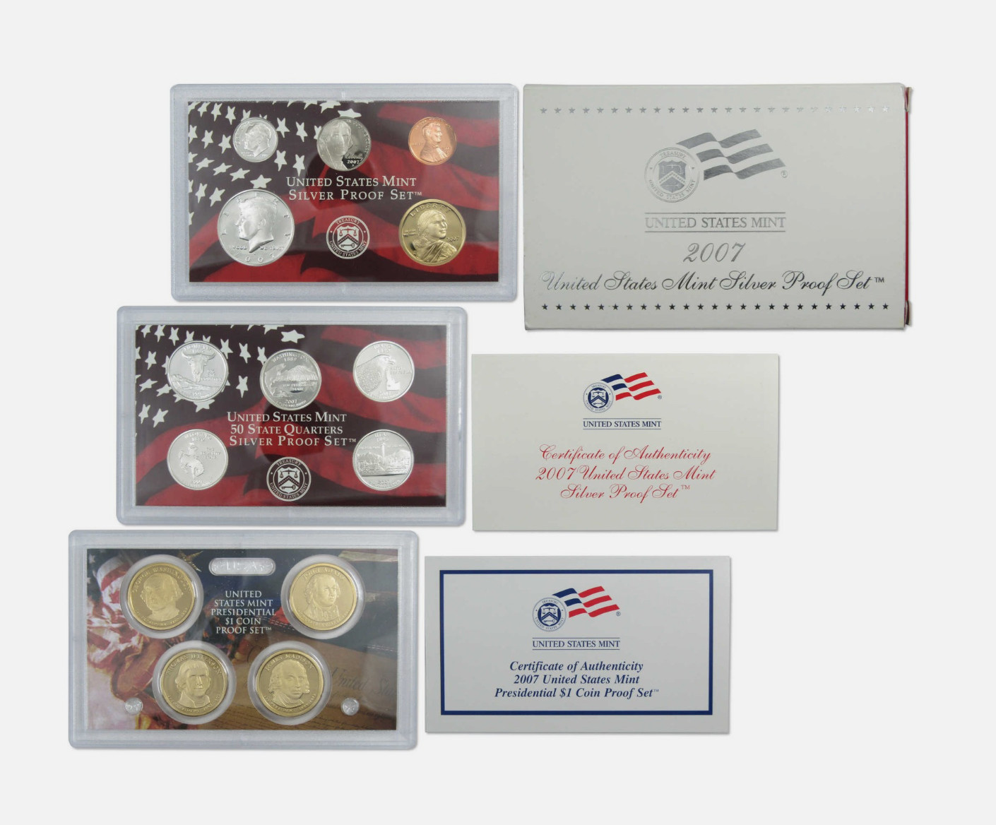US Mint Silver Coin Proof Set 2007 S  With Box and COA OGP Estate Lot