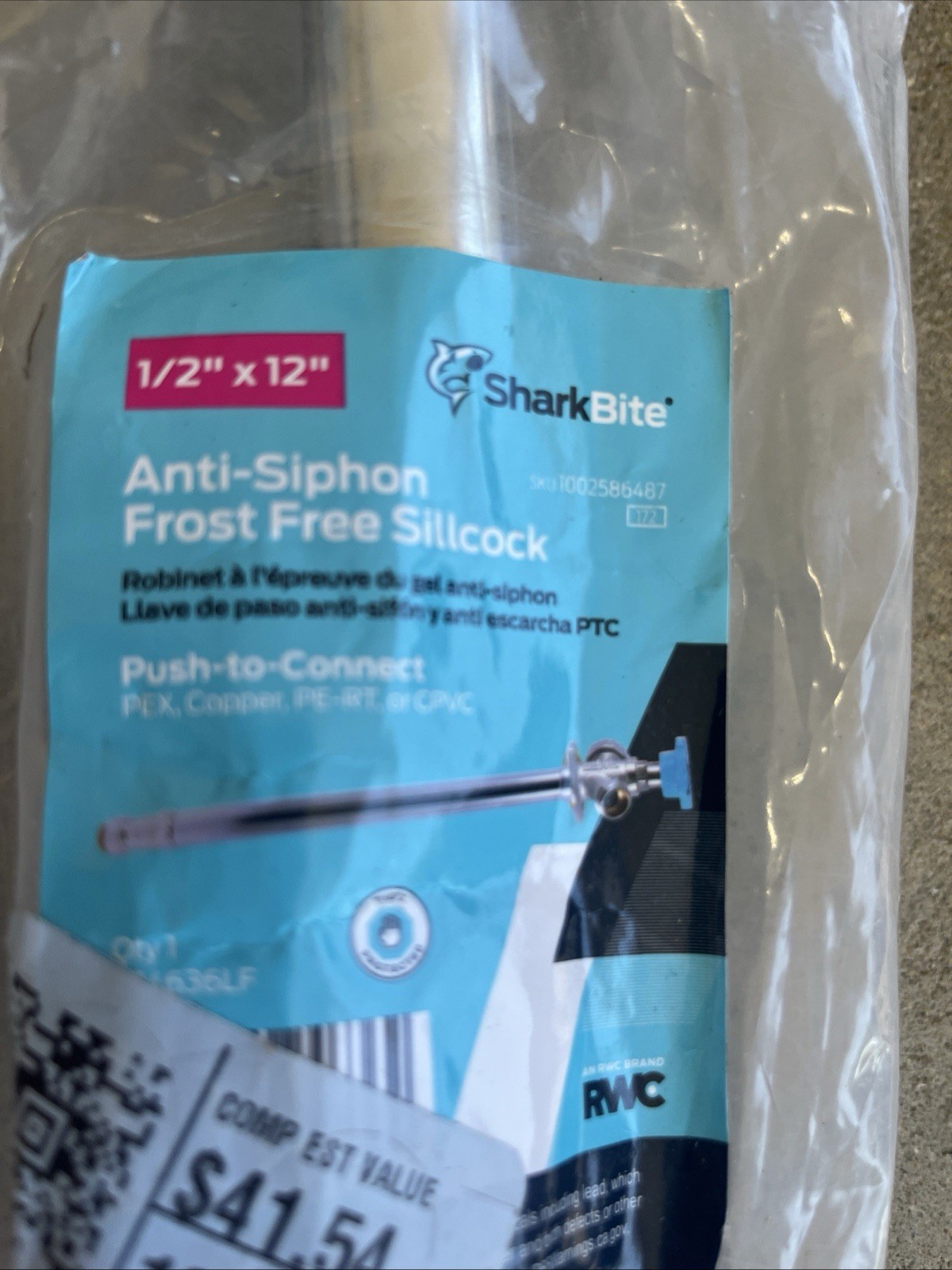 SharkBite 1/2 in. x 12 in. Push-to-Connect Anti-Siphon Frost Free Sillcock Valve