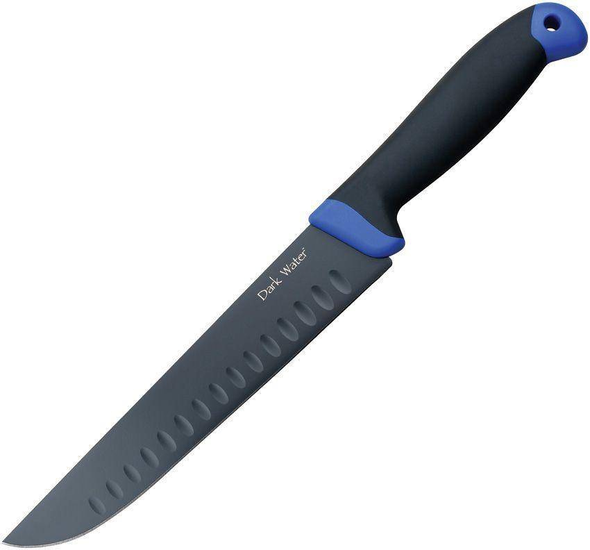 Dark Water Kitchen Knife 8" 5Cr15MoV Steel Fillet Blade Overmold Rubber Handle