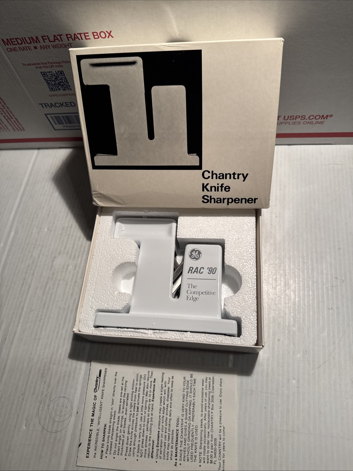 Vintage Chantry Knife Sharpener White w/Box MoMA Design Collectible