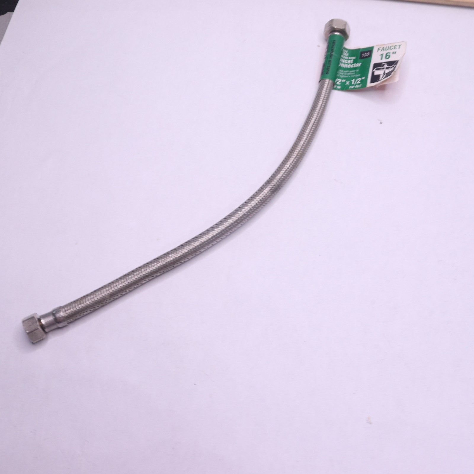 Braided Stainless Steel Faucet Connector 1/2" X 1/2" X 16" 496-062