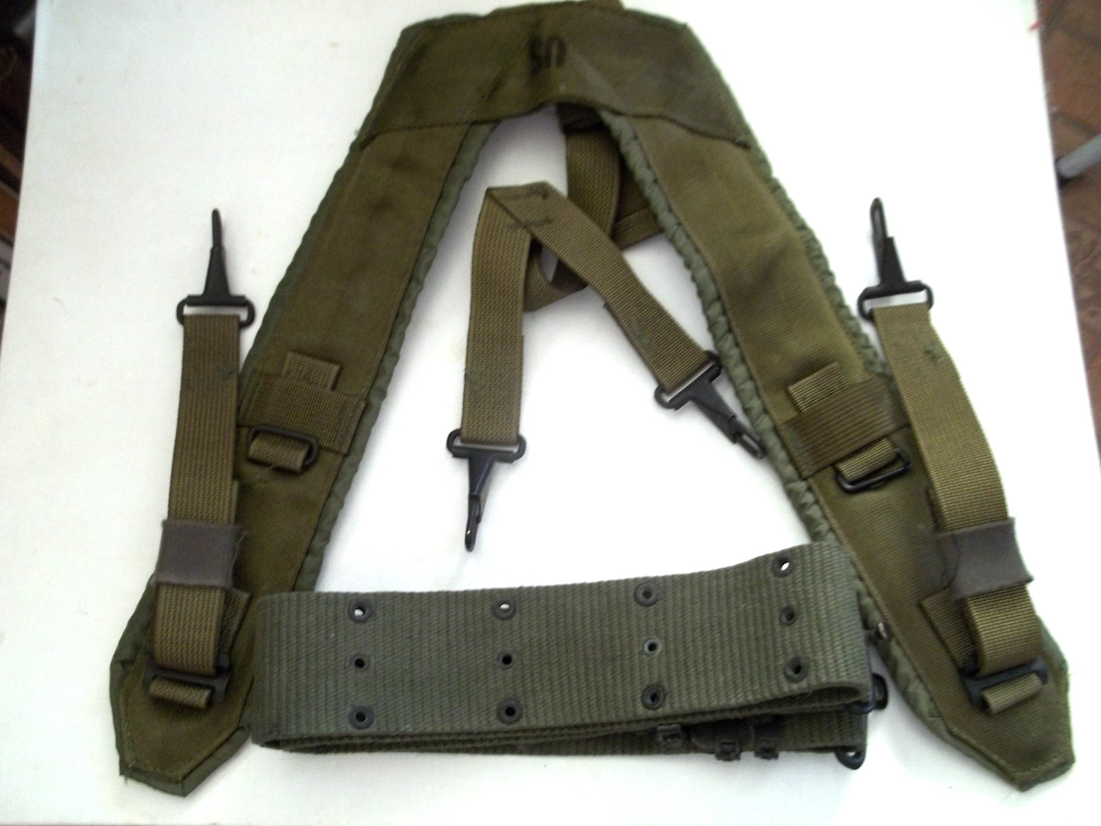 US Military Army LC-1  1980's Individual Equipment Black Belt  and Y Harness