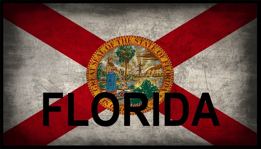 Florida State Flag Patch W/ VELCRO® Brand Fastener Black Border