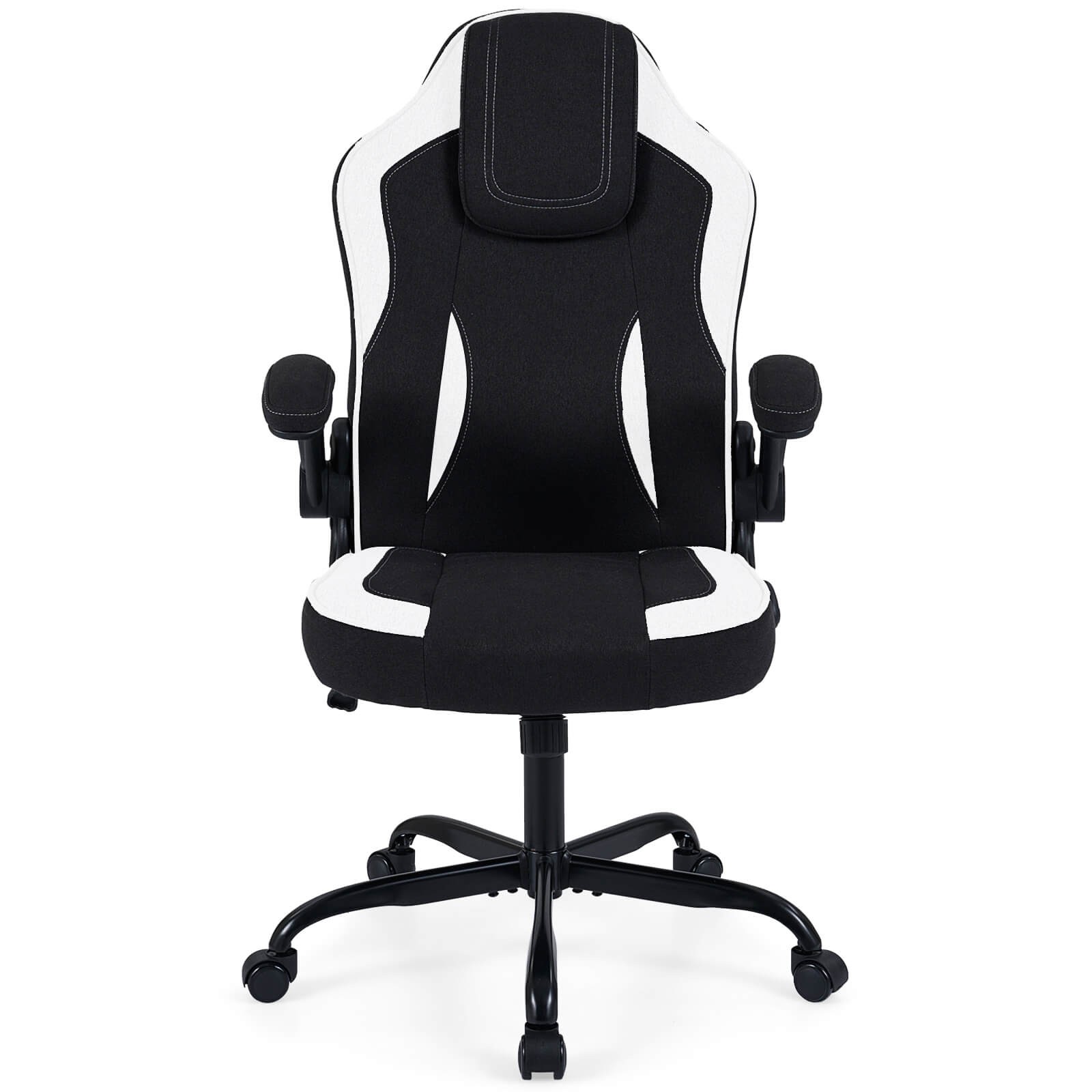 Office Chair w/90° Flip-up Armrests, Adjustable Height & Rocking Function,Wheels