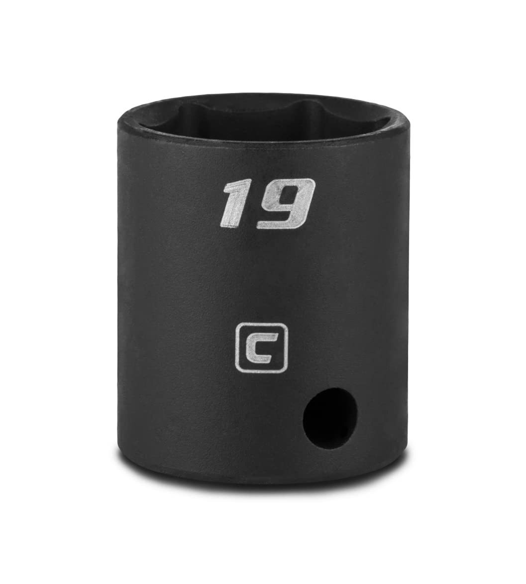 Capri Tools 19 mm Shallow Impact Socket, 3/8-Inch Drive, 6-Point, Metric 19