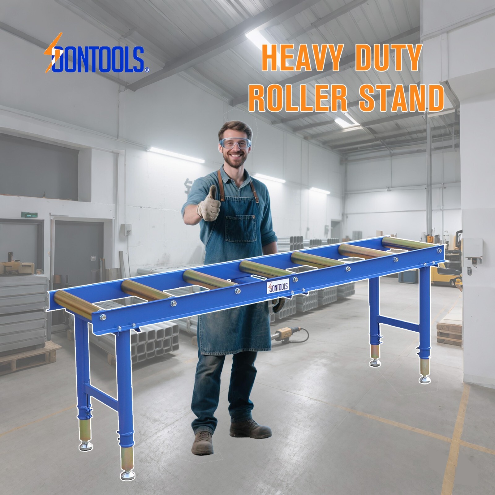 Soontools Heavy-Duty Adjustable Conveyor Roller-800kg Capacity for Industrial