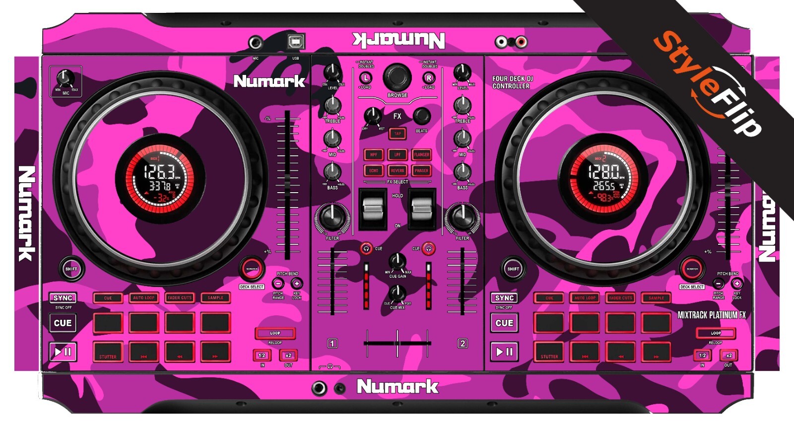 Numark Mixtrack Platinum FX Skin | Camo Pink | Protective Decal |StyleFlip Skins