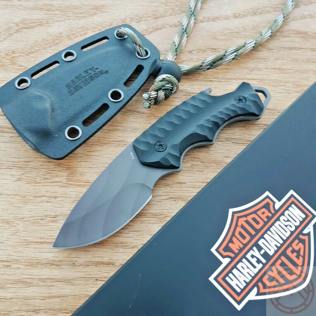 Case TecX Harley Fixed Knife 2.5" Stainless Steel Full Blade Black G10 Handle
