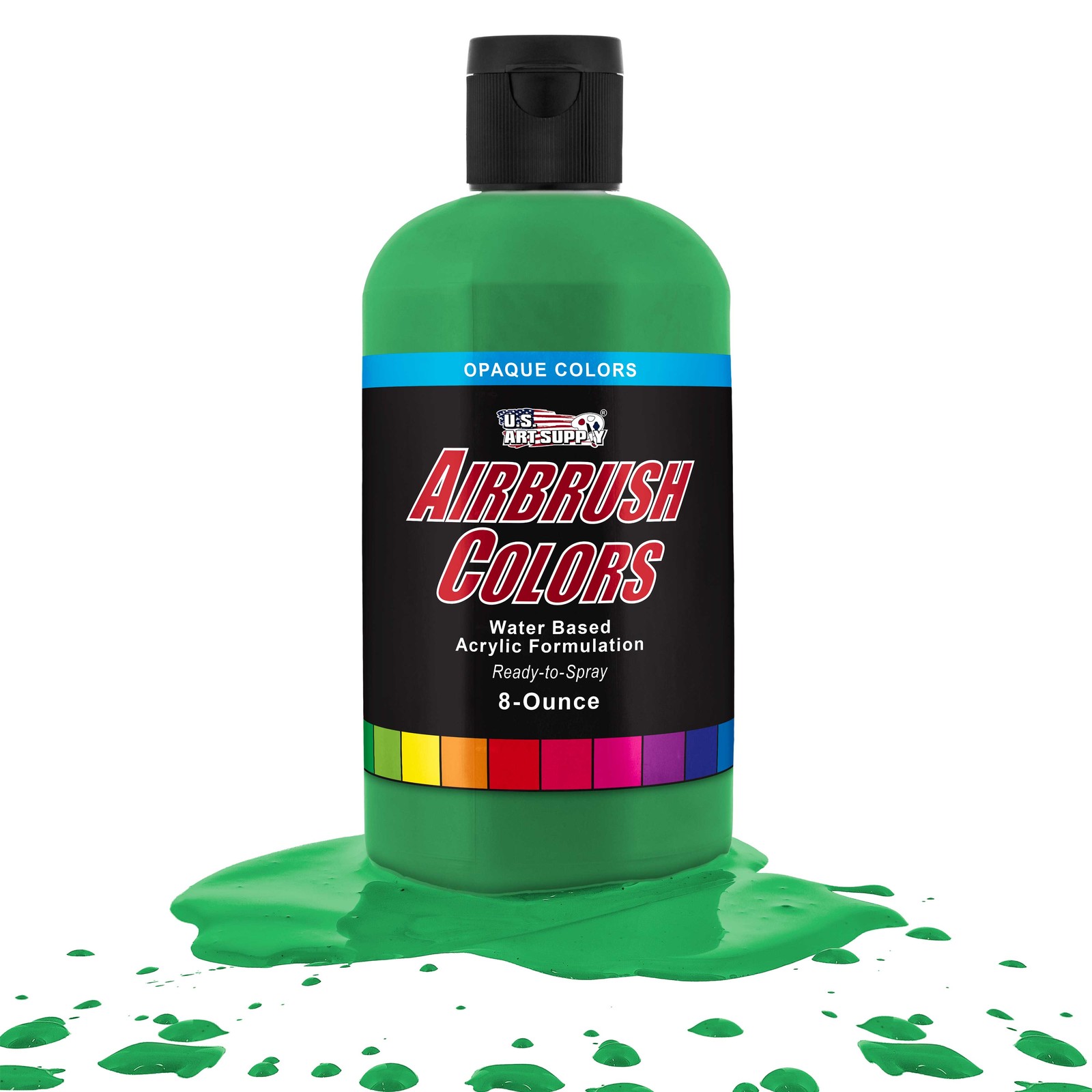 US Art Supply 8-Ounce Opaque Grass Green Airbrush Paint