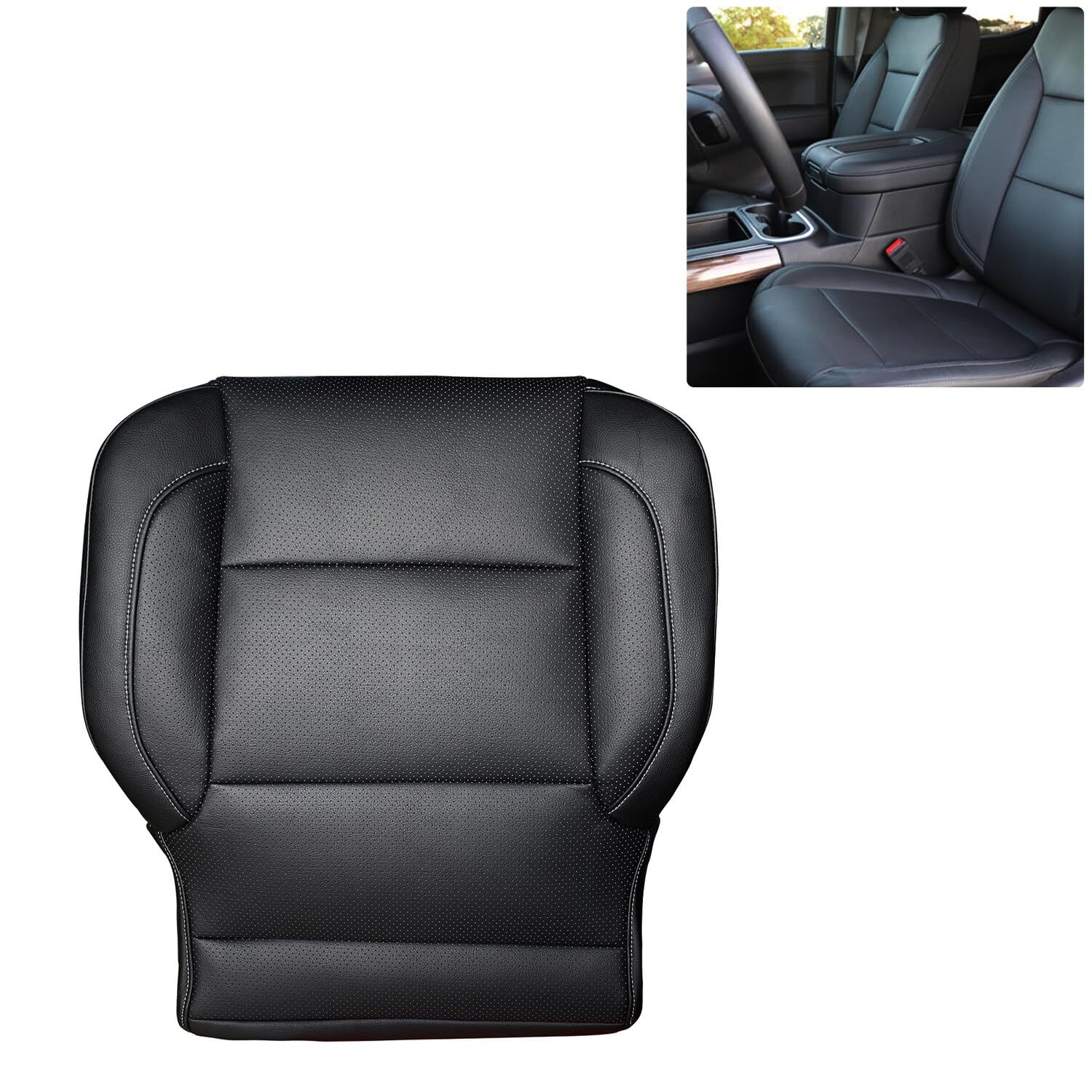 Driver Side Bottom Leather Seat Cover Compatible with Ch 1 PCS 2014-2019