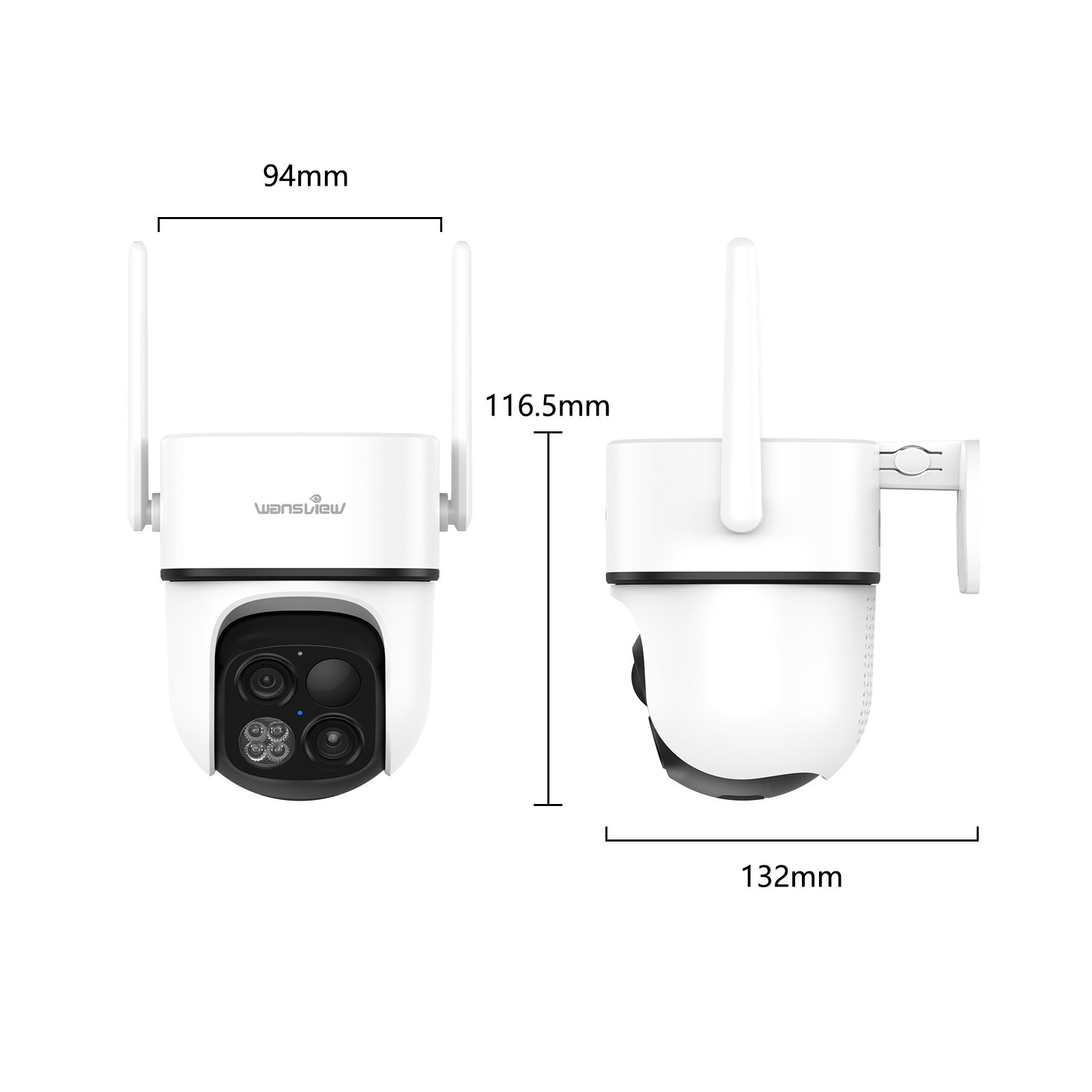 Wansview Solar Security Camera Wireless Outdoor Surveillance Ai Detection 2-pack
