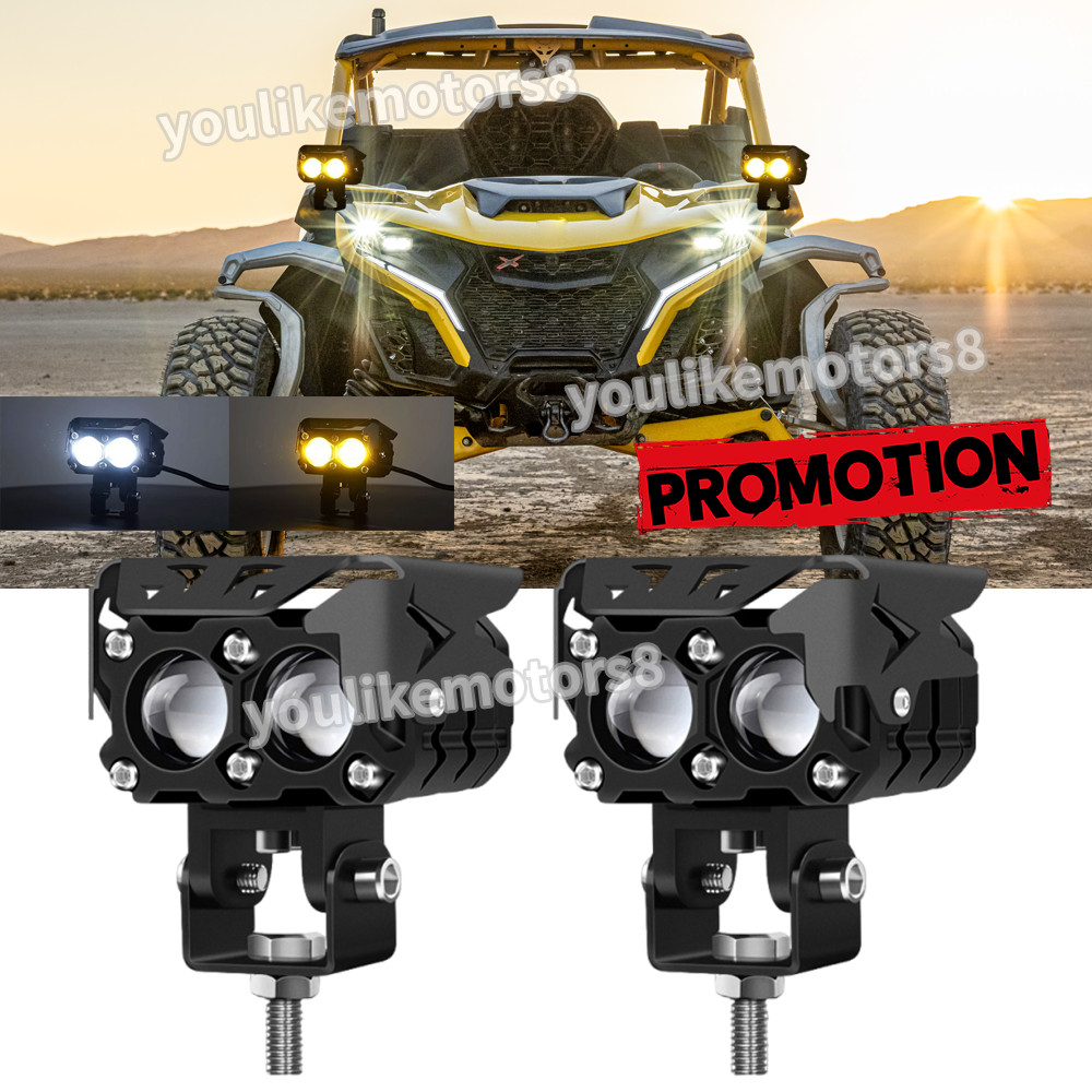 Amber White Combo Pod LED Work Light Bar Fit 2017-2024 Can-Am Maverick X3 Max
