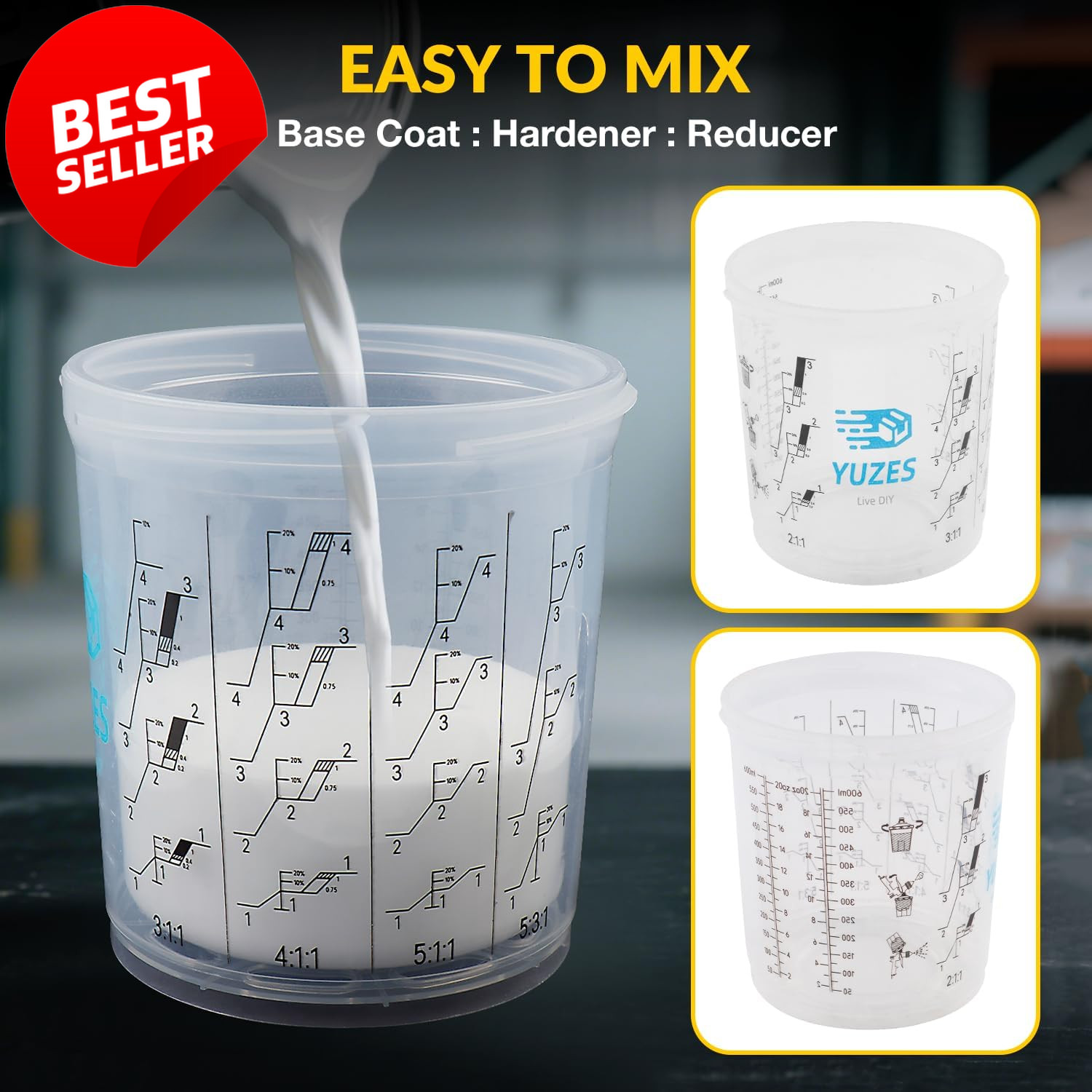 20oz Paint Mixing Cup System 50 Liners HVLP Kit - US