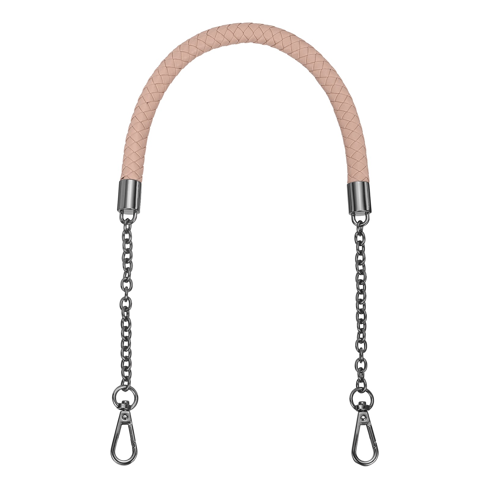 62cm/24.4" PU Leather Braided Purse Strap (Smoky Pink, Black Buckle)