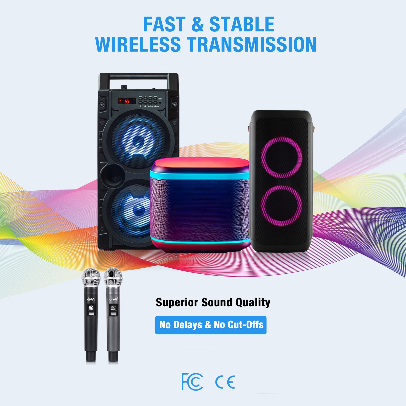 divvi! Wireless Microphone (Pair) with Case (Open Box) Box Damage