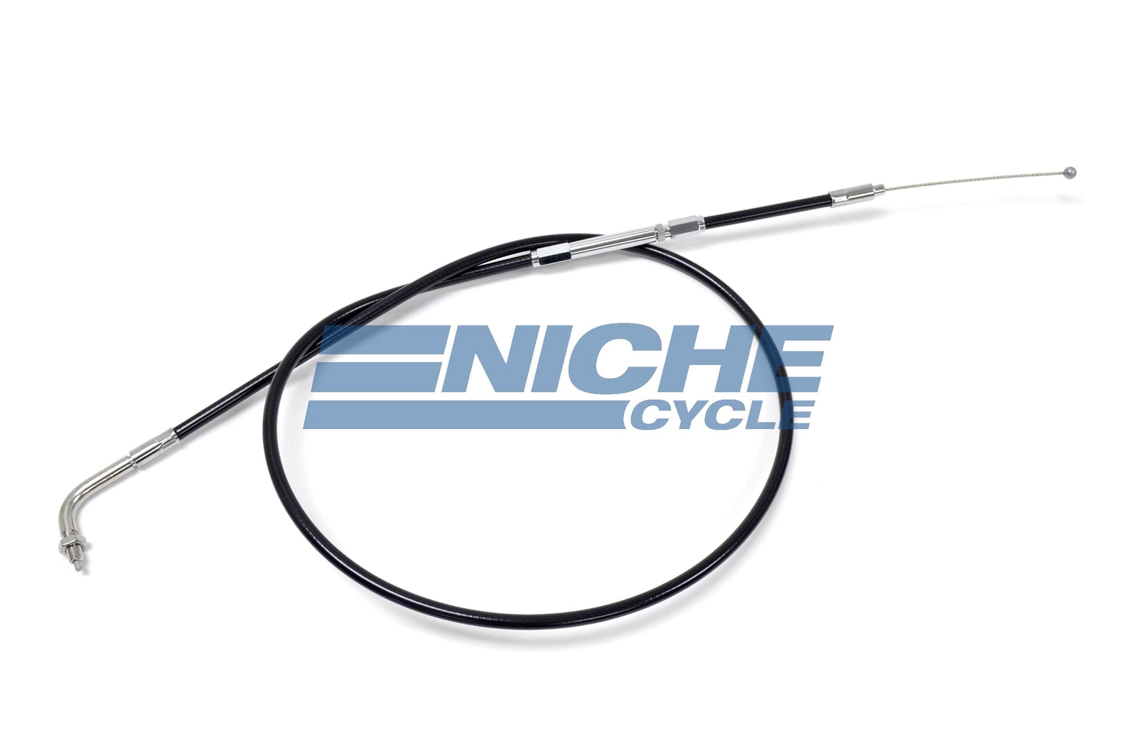 Mikuni VM30 VM32 VM34 Keihin Chrome Elbow Threaded 40" Throttle - Pull Cable