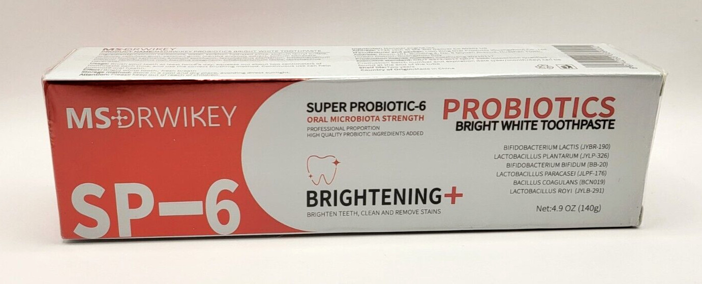 MS DRWIKEY SP-6 Probiotic Bright White Whitening Toothpaste 4.9 oz / 140 g