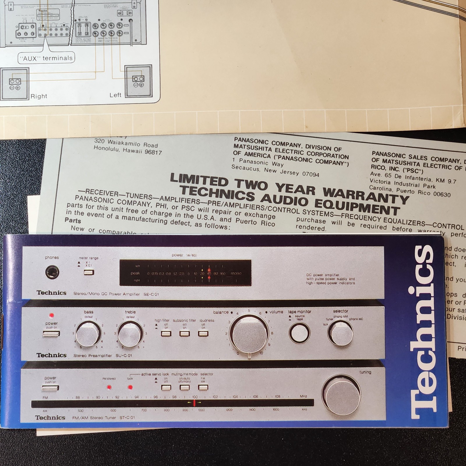Technics By Panasonic SA 400 Receiver Operating Instructions + New Model Booklet