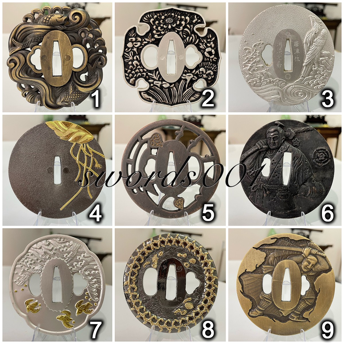 Collection Zinc Alloy Tsuba Hand Guard For Japanese Katana Sword Diy Maintenance