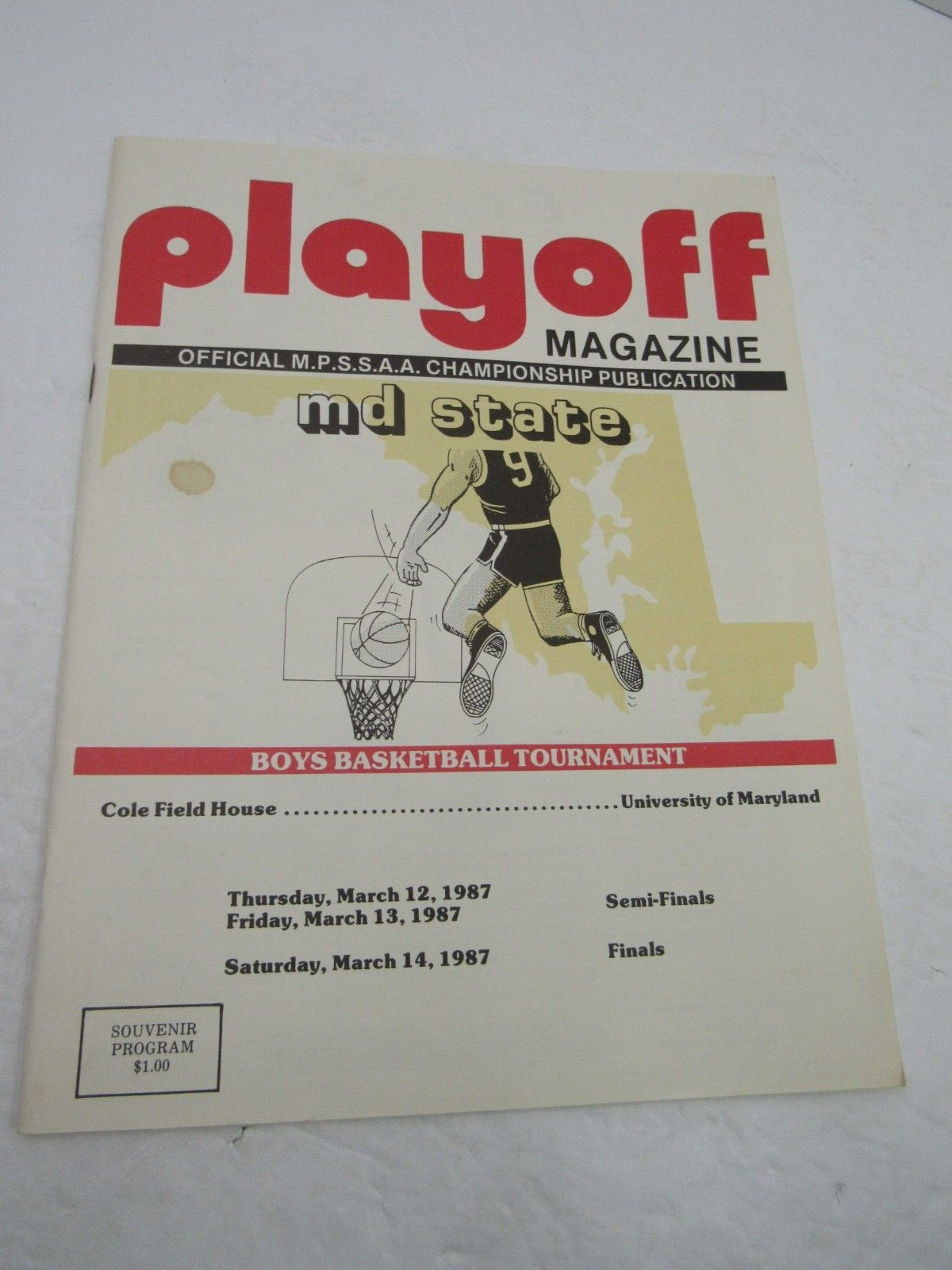 Boys 1987 PLAYOFF Magazine Maryland State Basketball Finals High School Coke Ad