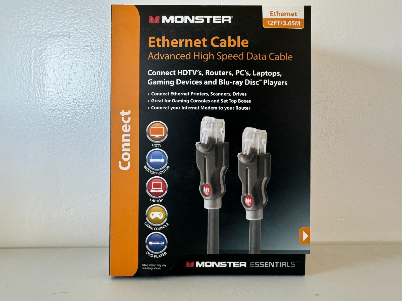 Monster Cable Advanced High Speed CAT6 + CAT 6 + Ethernet Cable - 12' (3.66m)
