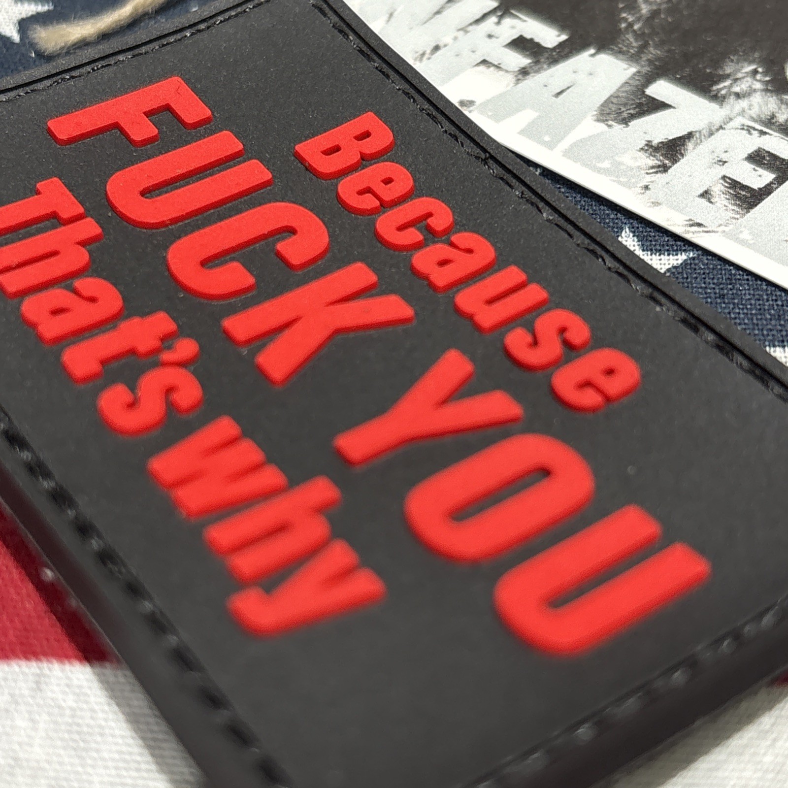 Because That’s Why Blk Red Morale Tactical Hook & Loop Patch High Quality 3d PVC