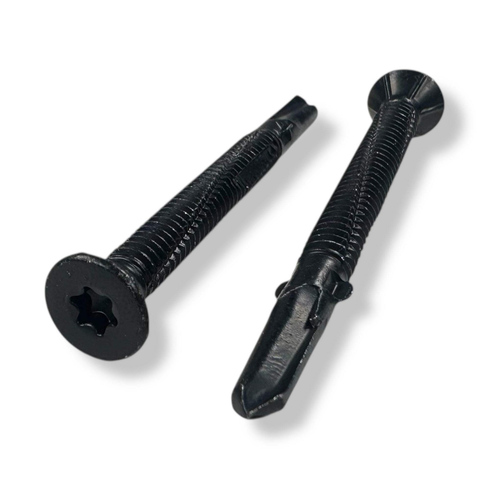 100 Pack - 1/4-20 x 2-3/4” Reamer Tek Wood-to-Metal Screws - Black Ruspert Coate