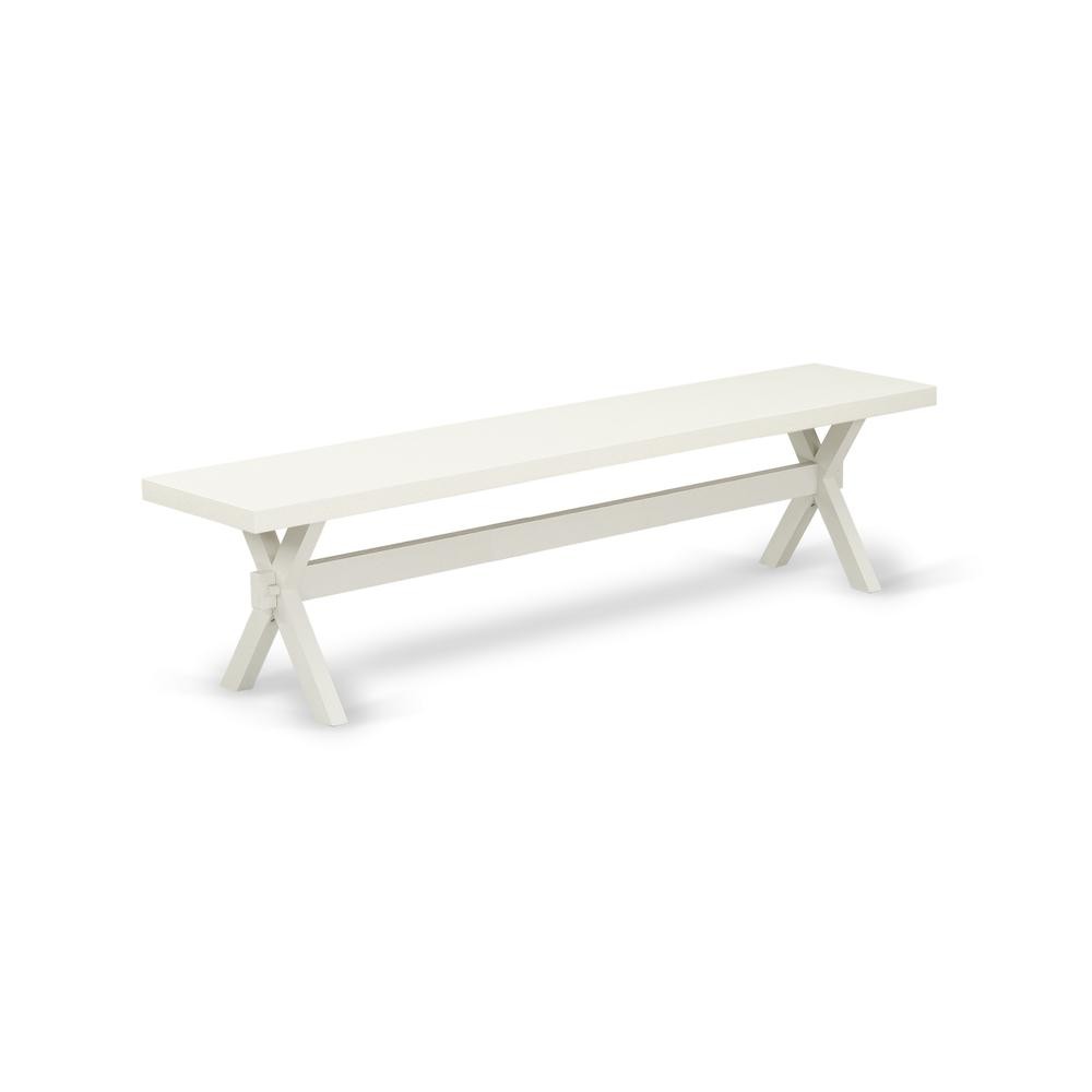 East West Furniture X-Style Modern Dining Bench with Wood Seat, 72x15x18...