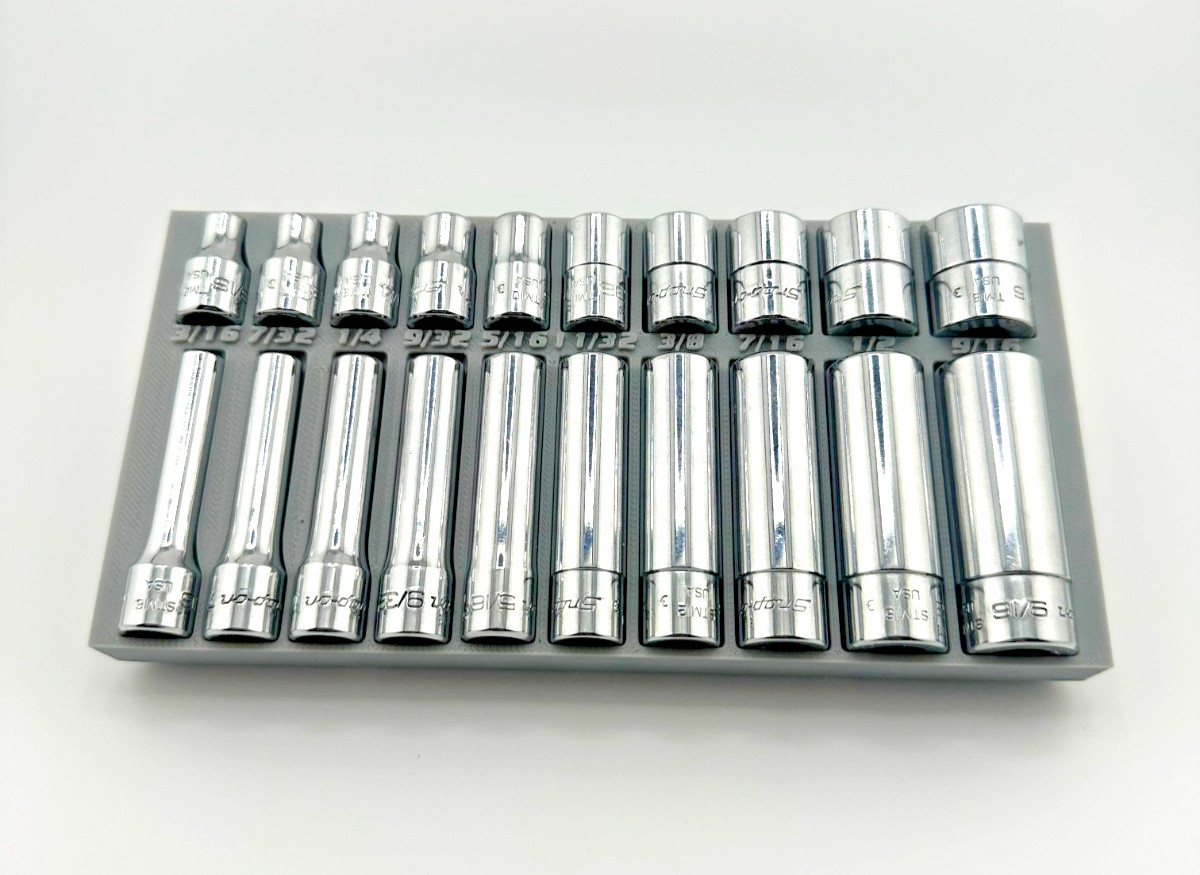 Snap On 1/4" Standard Socket Tool Tray - Gridfinity - Read Description