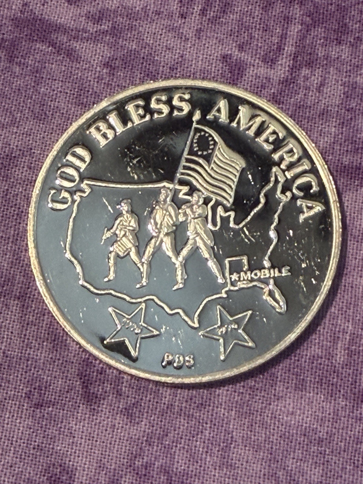 God Bless America .999 Fine Silver Mobile Alabama Mardi Gras