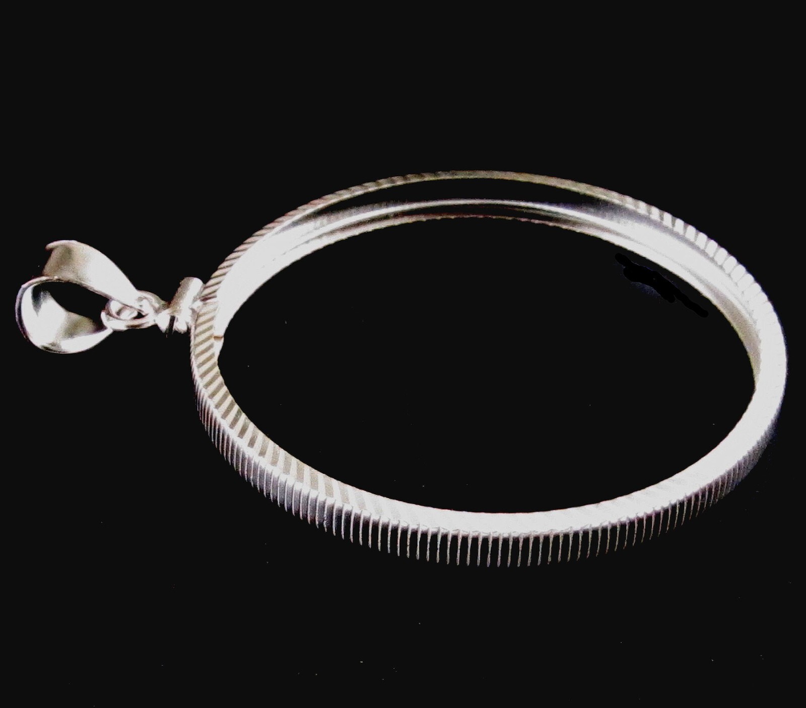 Coin Bezel One Ounce Silver Panda 40mm Diamond Cut Sterling Silver Soldered Bail