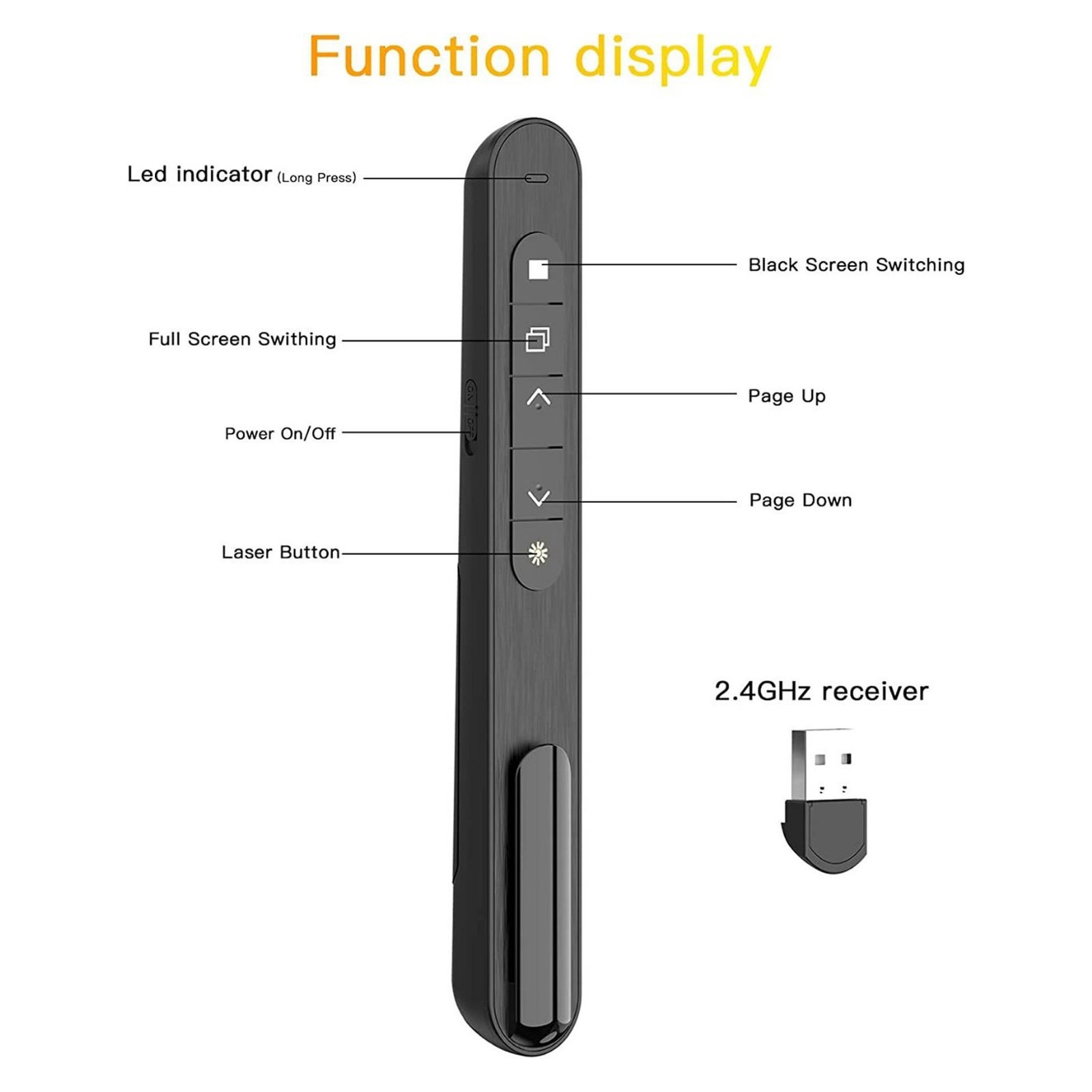 Wireless Presenter Remote Control Presentation Click Pointer Portable PPT C GQUK