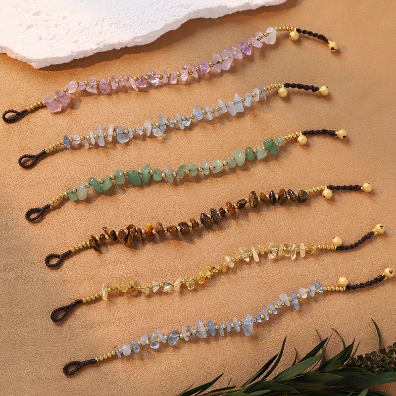 Hand Woven Natural Crystal Bracelet, Layered Bracelet