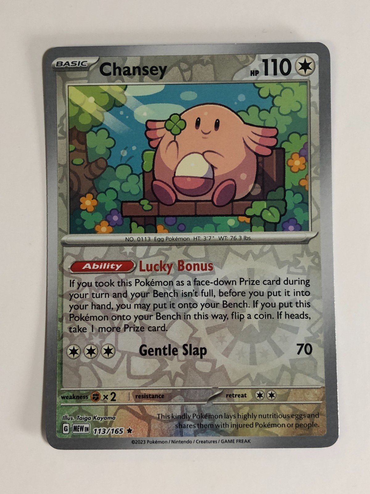 Pokemon TCG 151 Reverse Holographic Chansey 113/165 Near Mint