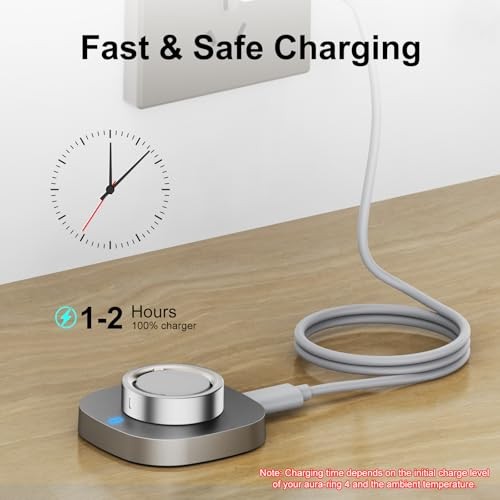 Charger Compatible with Aura-Ring Gen 4, Charging Dock with USB-C Cable Size 8