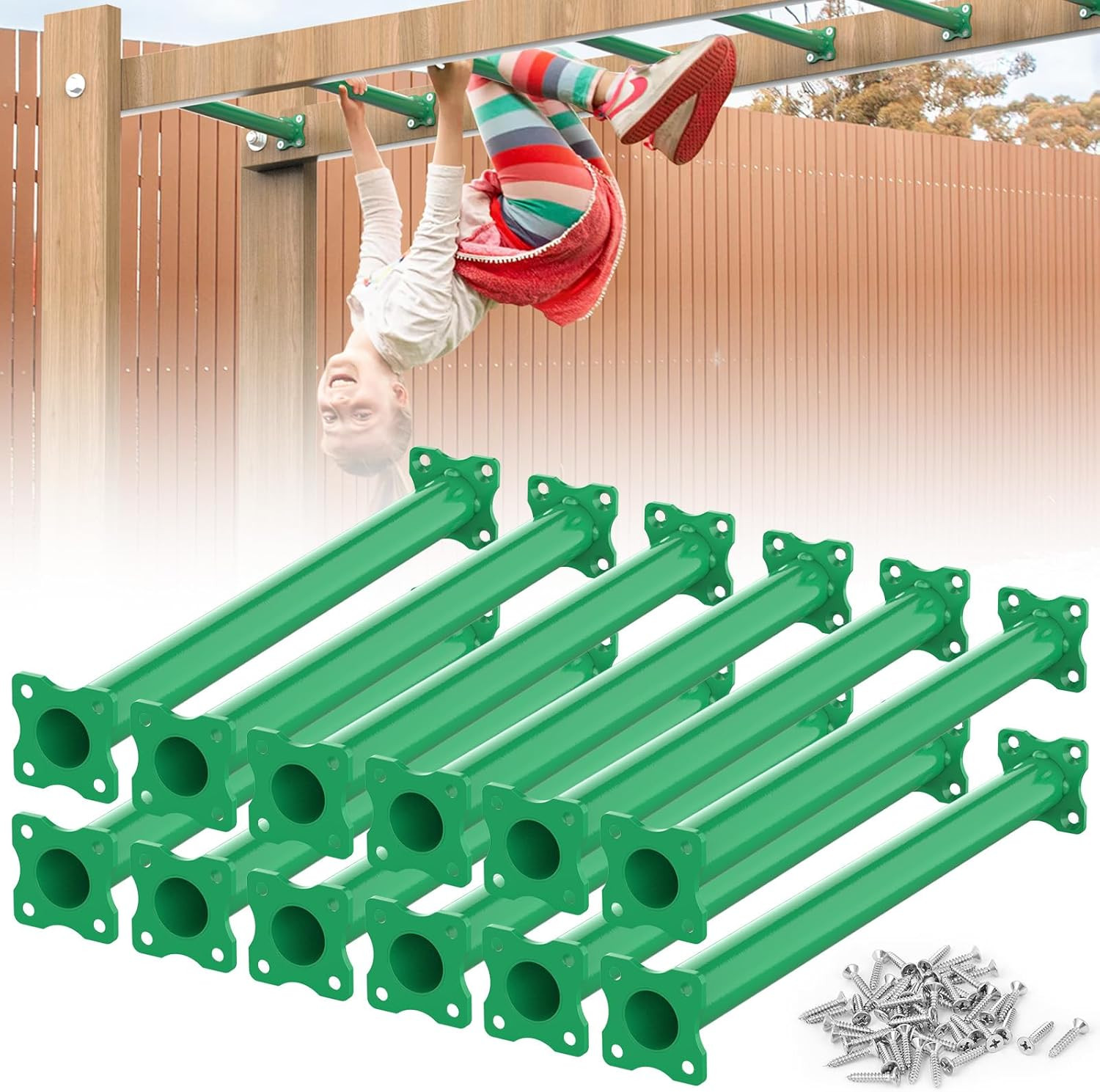 16.5 Inch Monkey Bars Kit Playground Ladder Rungs for Backyard Indoor Outdoor Ki