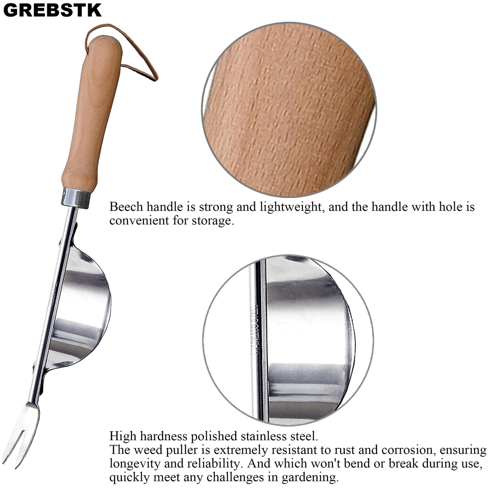 GREBSTK Garden Manual Weeding Tools 13.5in Puller, Hand Weeder